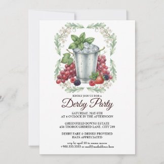 Invitación Derby Day Mint Julep Horse Race Party Invitation