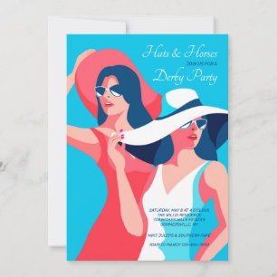 Invitación Derby de sombreros y caballos