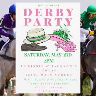 Invitación Derby Fiesta Fancy Gorras zapatillas de adormidera