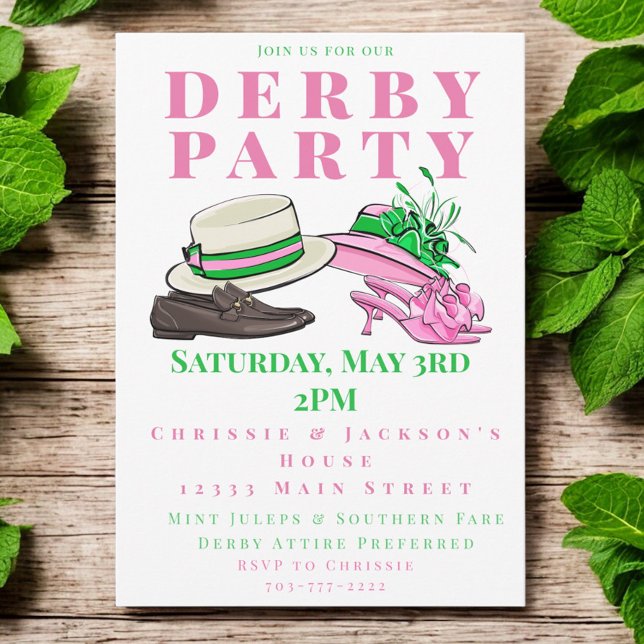 Invitación Derby Fiesta Fancy Gorras zapatillas de adormidera (Subido por el creador)