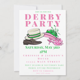 Invitación Derby Fiesta Fancy Gorras zapatillas de adormidera