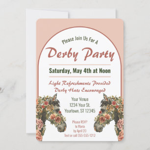 Invitación Derby Fiesta Floral Race Horse Arch