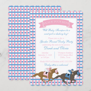 Invitación Derby Fiesta Gender Revelan Baby Shower