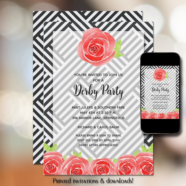 Invitación Derby Fiesta Red Roses (Subido por el creador)