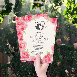 Invitación Derby Gorra y Rosas duchas de novias