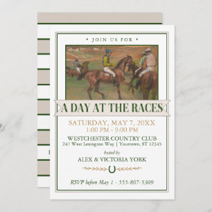 Invitación Derby Horse Carreras Fiesta   Edgar Degas