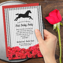 Invitación Derby Horse Carreras Roses Rojos