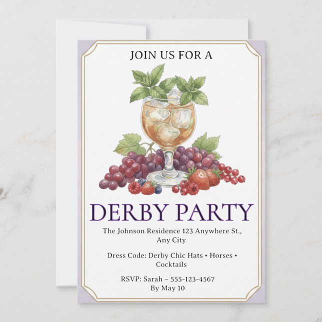 Invitación Derby Horse Icon for Invitations (Anverso)