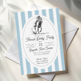 Invitación Derby horse racing party elegant stripes