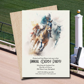 Invitación Derby Horse y el Fiesta de jockey