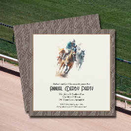 Invitación Derby Horses and Jockeys Brown Fiesta