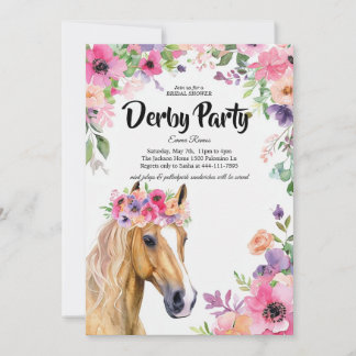 Invitación  Derby Party Bridal Shower Invitation with Floral 