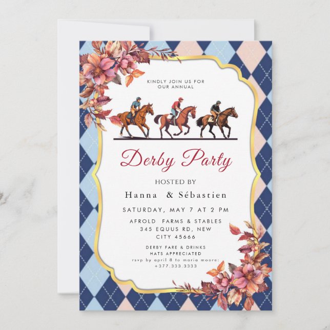 Invitación Derby Party Invitation (Anverso)
