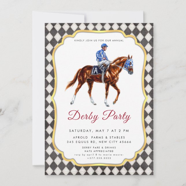 Invitación Derby Party Invitation (Anverso)