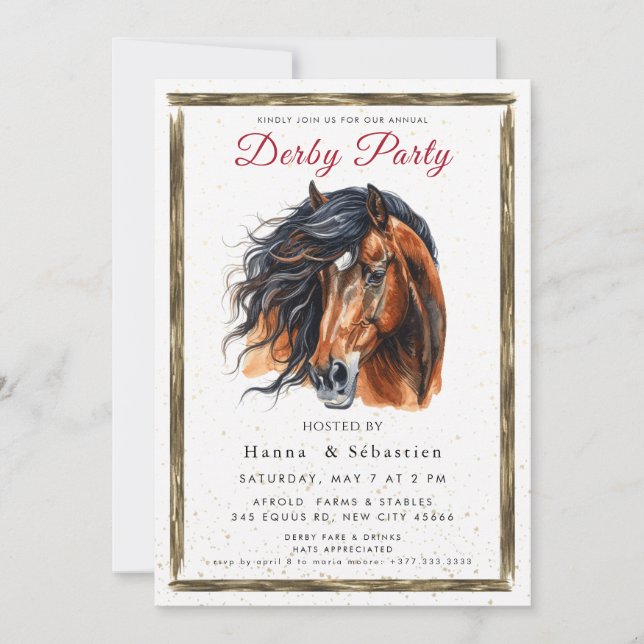 Invitación Derby Party Invitation (Anverso)