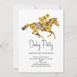 Invitación  Derby Party Invitation – Floral Horse Head with S