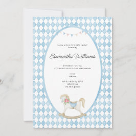 Invitación Derby Race Rocse Horse Watercolor Baby Shower