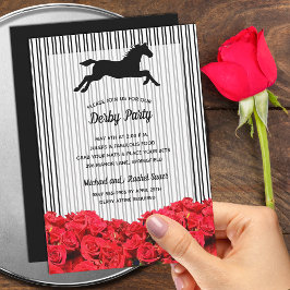Invitación Derby Racehorse Silhouette y Fiesta de Rosas
