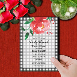 Invitación Derby Rosa Gingham Bridal Shower