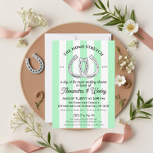 Derby Wedding Ducha Mint Cabana Stripes Horseshoe