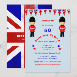 Invitación Derecha de rodillas reales arriba 50 cumpleaños Ba