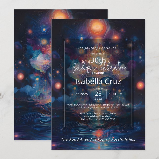 Invitación Deriva Celestial | Diseño Visionario (Anverso / Reverso)