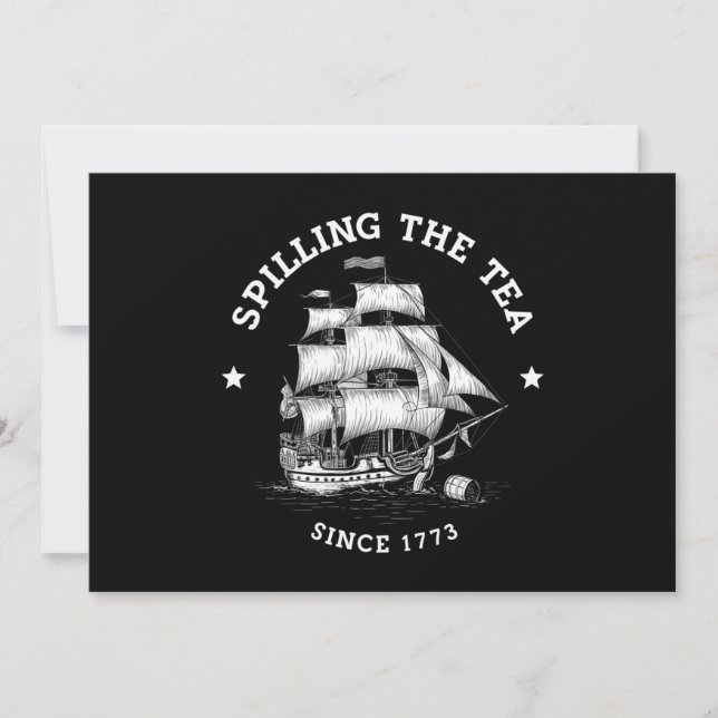 Invitación Derramamiento Del Té Desde 1773 El 4 De Julio. (Anverso)