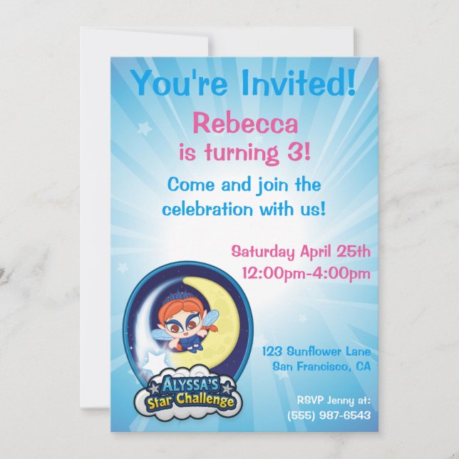 Invitación Desafío de la estrella de Alyssa (Anverso)