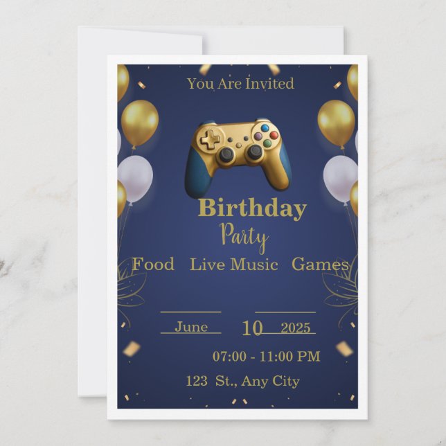 Invitación Desafío del Juego de Cumpleaños Invisible 🎂👻 | D (Anverso)