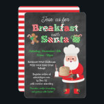 Invitación Desayuno al estilo de Santa Chalkboard<br><div class="desc">Este divertido y festivo Desayuno con Santa Chalkboard Style es perfecto para un desayuno con un evento temático de Santa. Este diseño presenta un fondo de pizarra,  Navidades brillantes con letras de motivos de color y un adorable Santa Claus con un montón de crepes y leche.</div>