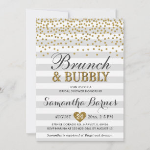 Invitación Desayuno-almuerzo Burbujeante Gris Neutral Chic De