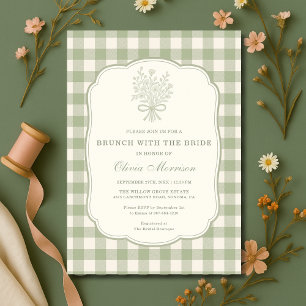 Invitación Desayuno-almuerzo con la novia Shower Verde Menta