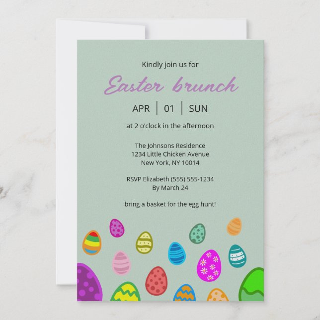 Invitación Desayuno almuerzo de Pascua (Anverso)