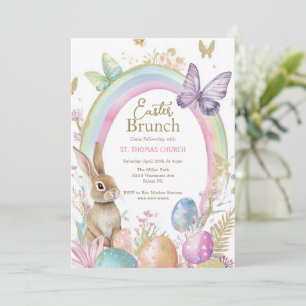 Invitación Desayuno almuerzo de Pascua búsqueda de huevos de 