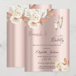 Invitación Desayuno-almuerzo y burbujas Bridal Shower de flor