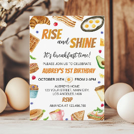 Invitación Desayuno Auge y Brunch Brillante Cumpleaños
