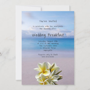 Invitación Desayuno Boda de fondo en la playa de Plumeria Bla