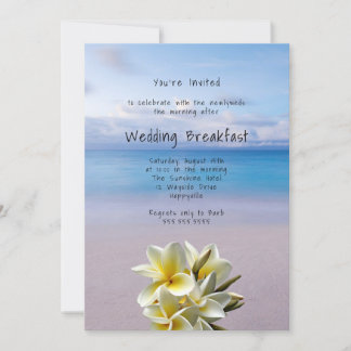 Invitación Desayuno Boda de fondo en la playa de Plumeria Bla