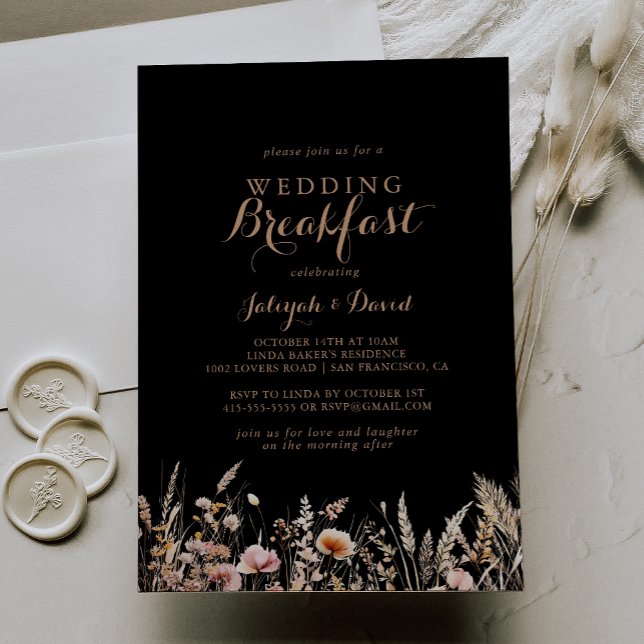 Invitación Desayuno Boda Floral Fall Meadow Wild Floral (Subido por el creador)