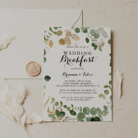 Desayuno Boda Tropical Gold Green Foliage