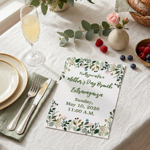 Invitación Desayuno botánico floral de acuarela del Día de la
