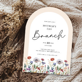 Invitación Desayuno Bridal Acuarela Flor Silvestre Escritura 