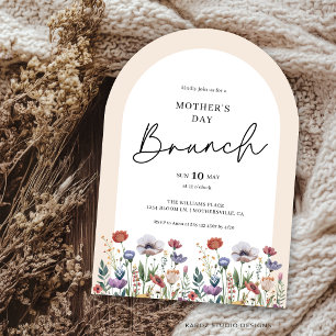 Invitación Desayuno Bridal Acuarela Flor Silvestre Escritura
