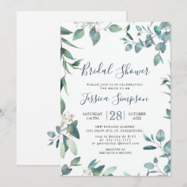 Invitación Desayuno Bridal de Eucalipto en Acuarela