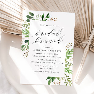 Invitación Desayuno Bridal de Vegetación Acuarela