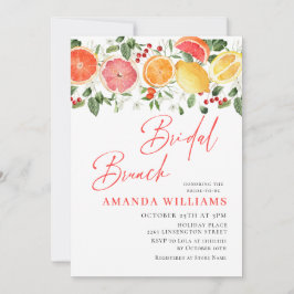 Invitación Desayuno Bridal Floral Citrus Festivo Brillante