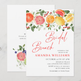 Invitación Desayuno Bridal Floral Citrus Festivo Brillante