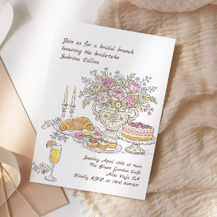 Invitación Desayuno Bridal Floral Jardín Despedida de Soltera
