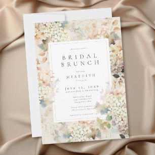 Invitación Desayuno Bridal Romántico Neutral Vintage Hydrange