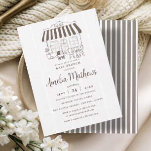 Invitación Desayuno Brunch al Estilo Parisino Cafe Bebe Baby